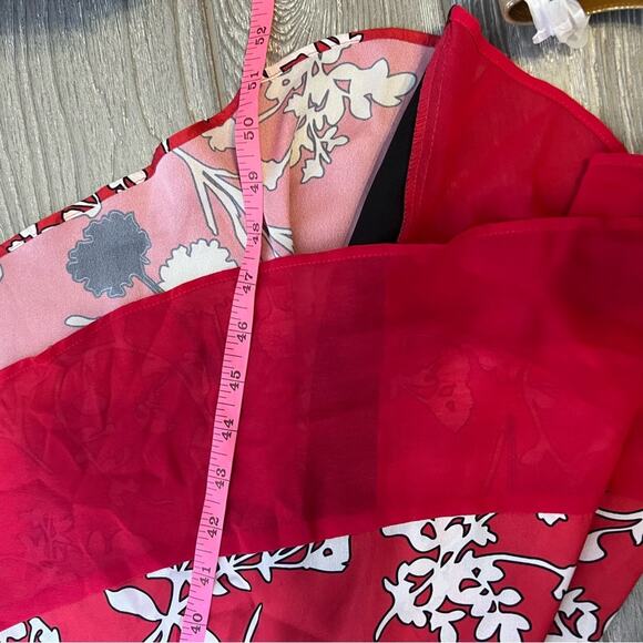 NWT Self-portrait Asymmetric Twist-front Floral-print Crepe De Chine Dress sz 4 - Picture 7 of 10